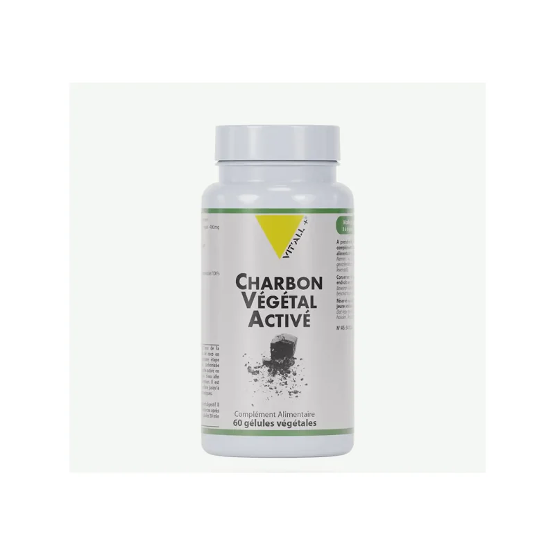 Vitall+ Charbon végétal activé 400mg 60 gélules