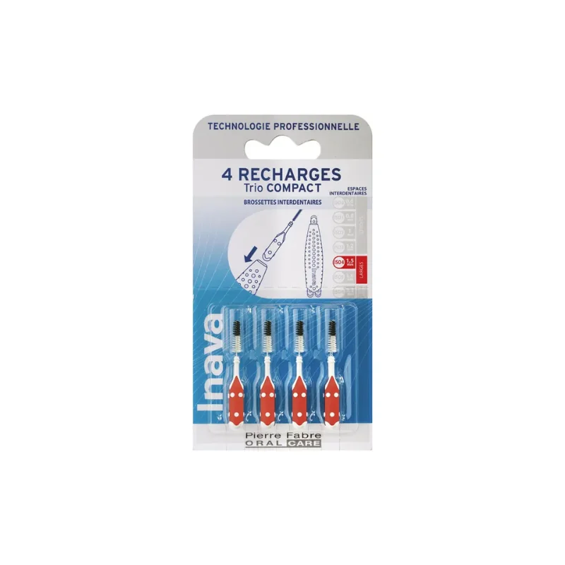 Inava Recharges Brossettes Interdentaires 1.5mm Rouge x4
