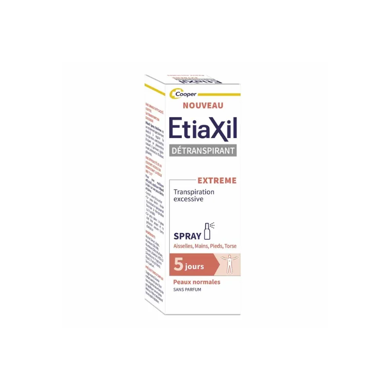 Etiaxil Spray Déodorant Détranspirant Aisselles Mains Pieds Torse 30ml
