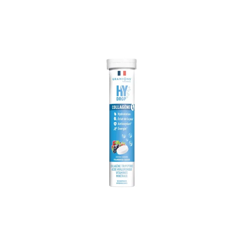 Granions Hydrop Collagène Pastilles d'hydratation 5 en 1 goût framboise-cassis