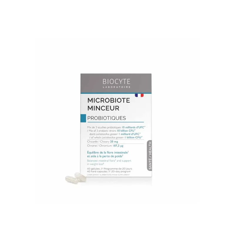Biocyte Santé Microbiote Minceur Probiotiques Perte de poids 40 gélules