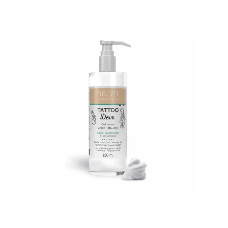 Biocyte Tattoo Derm Gel lavant après-tatouage Doux PH physiologique 150ml