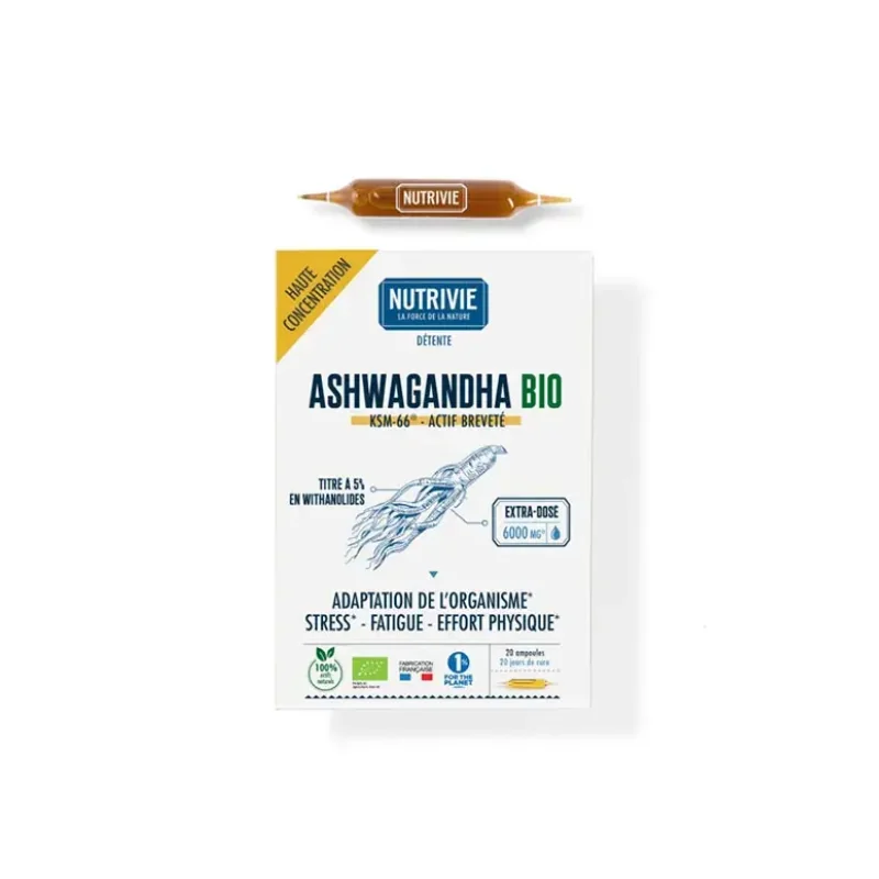 Nutrivie stress & fatigue Ashwagandha Bio Ksm-66 600 Mg 20 X 10ml