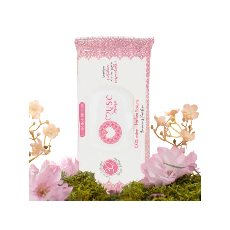 Musc intime Lingettes toilette intime - Paquet de 30 au Sakura - L'Innocente