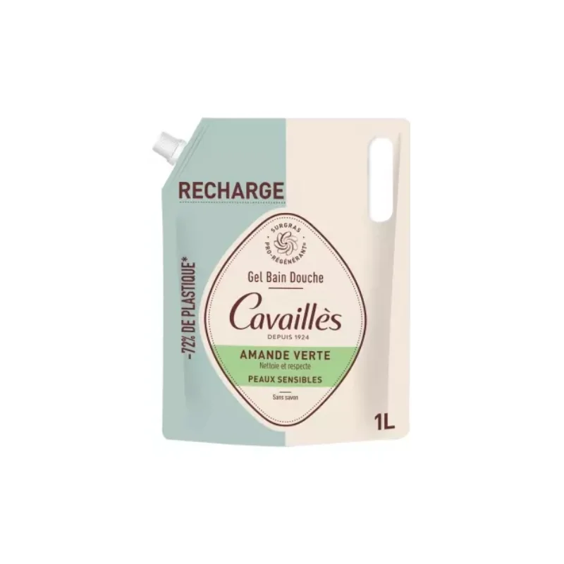 Rogé Cavaillès Gel Bain Douche Amande Verte recharge 1L