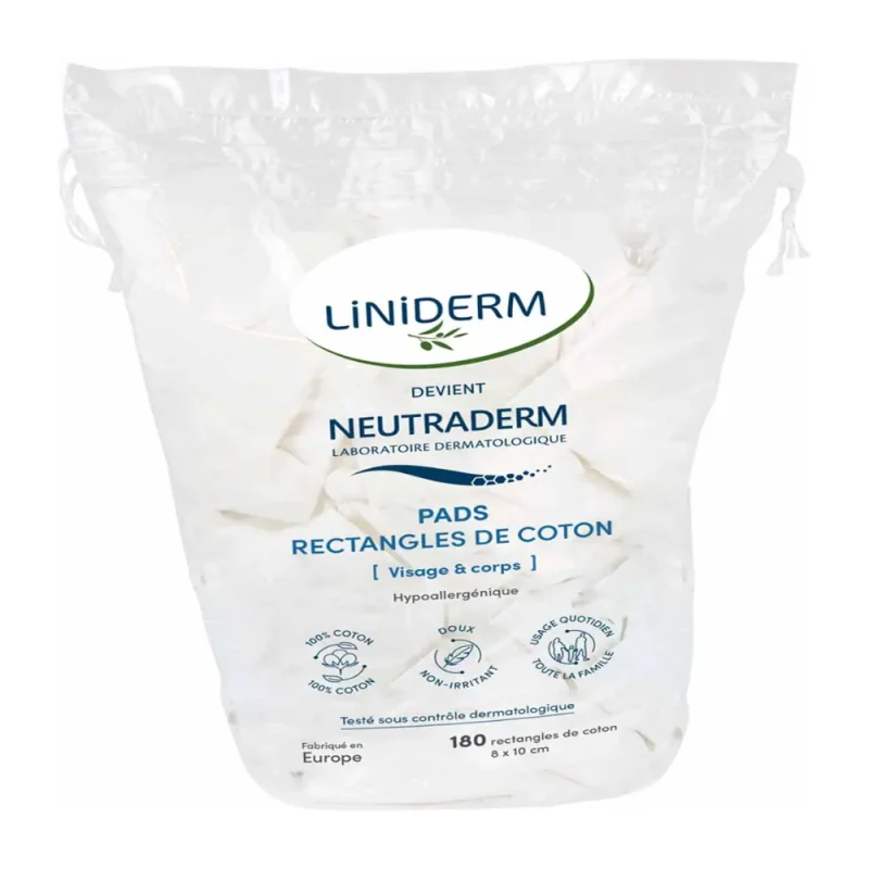Neutraderm PADS rectangulaires 100% coton x180