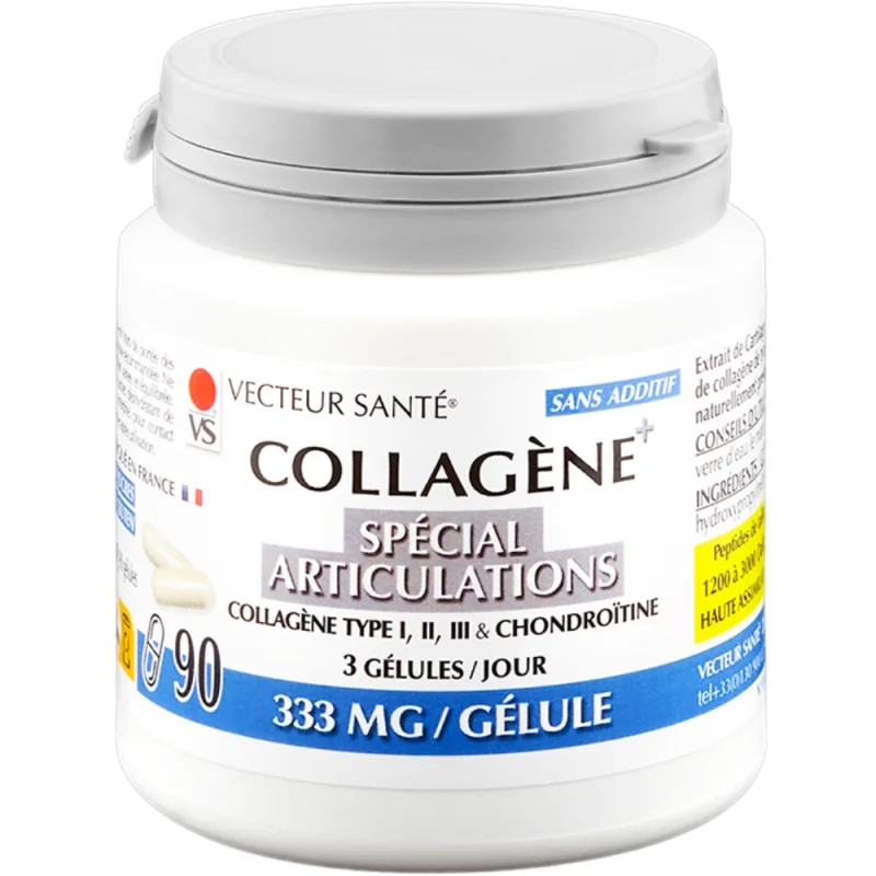 Vecteur Santé Collagène + spécial articulations 90 gélules