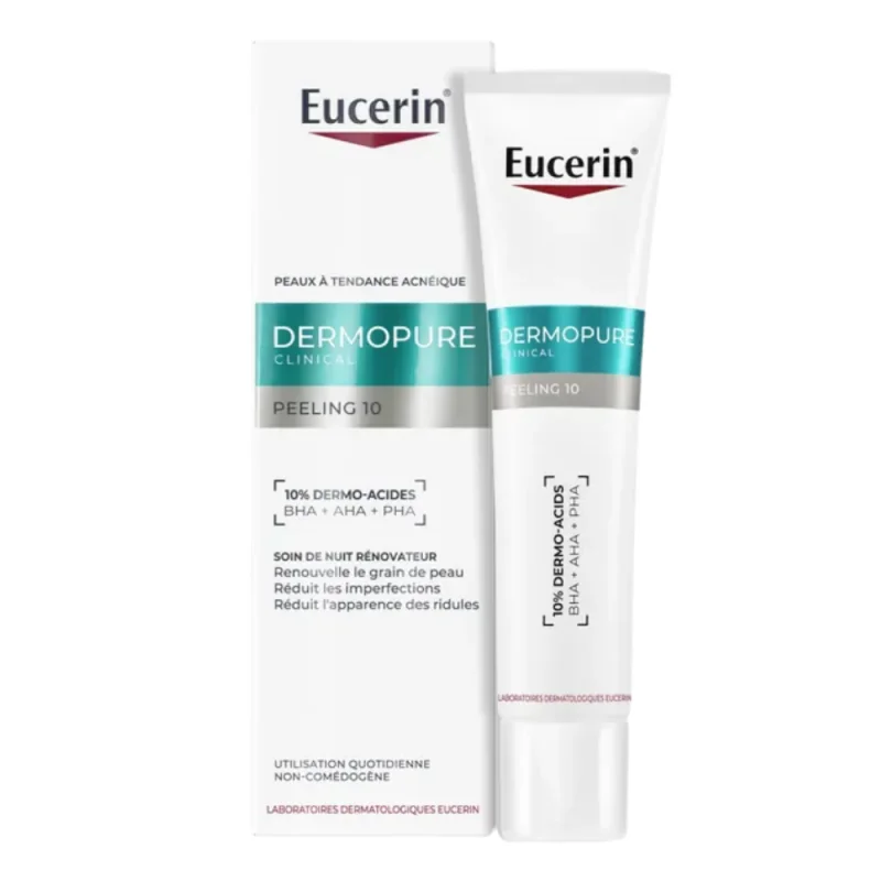 Eucerin DERMOPURE CLINICAL - Peeling 10 Soin de Nuit Rénovateur - Visage - 40ml
