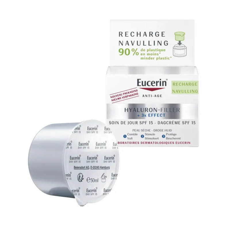 Eucerin Hyaluron-Filler + 3x Effect Recharge Soin De Jour Spf15 Anti-age Peaux Sèches 50ml