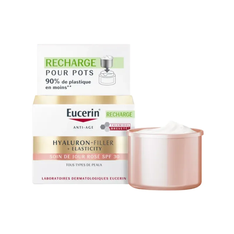 Eucerin HYALURON-FILLER + ELASTICITY - Recharge Soin de Jour Rosé SPF30 - Visage - Tous Types de Peaux, 50ml