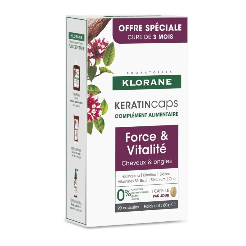 Klorane KeratinCaps - Complément alimentaire 90 cap