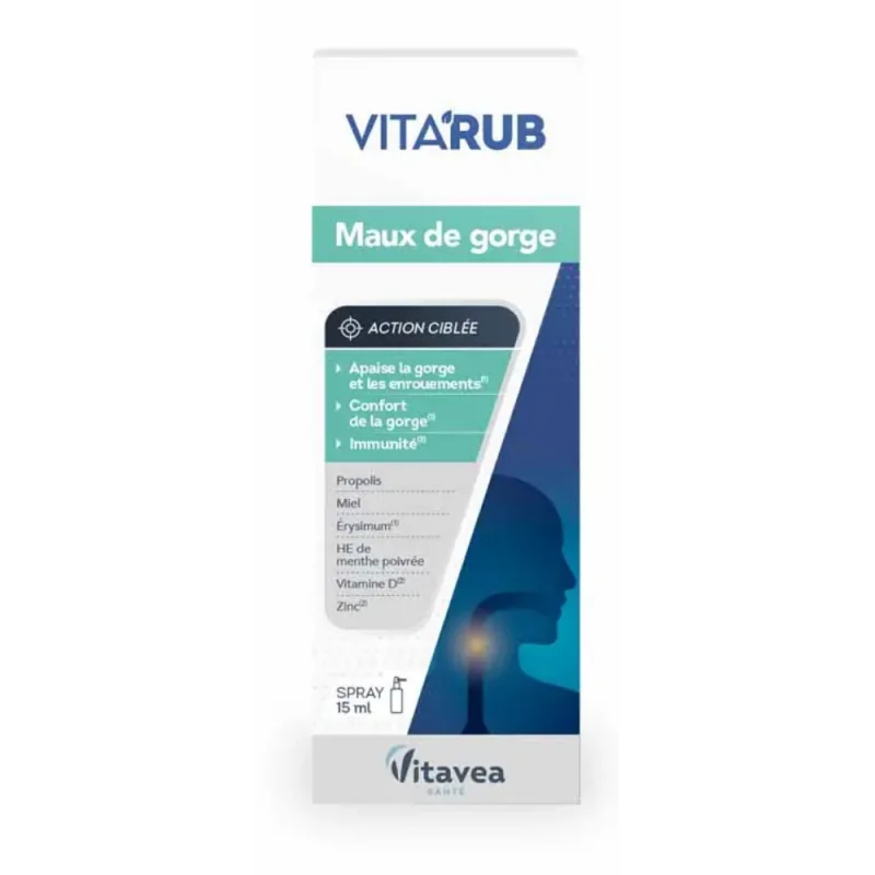 Vitavea Santé Vita'Rub Spray Maux de Gorge 15ml