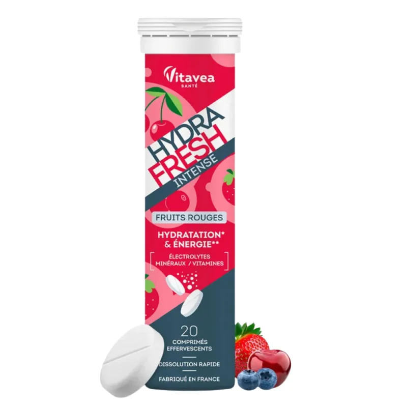 Vitavea Santé HydraFresh Intense Hydratation & Énergie – 20 comprimés effervescents Fruits Rouges