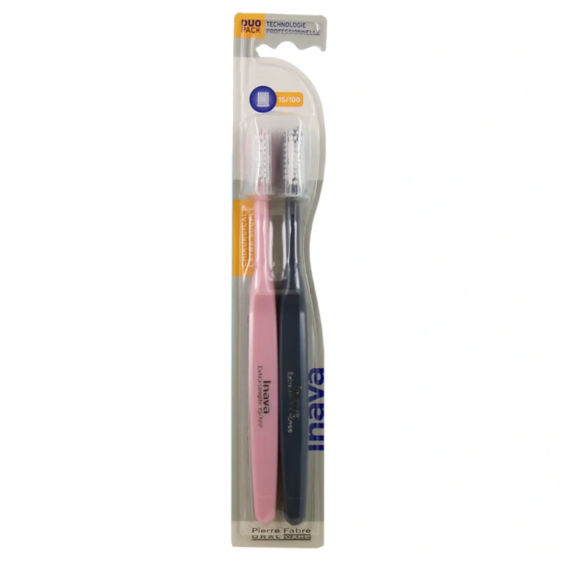 Inava Chirugicale extra souple - Brosse à Dents Chirurgicale 15/100, Lot de 2