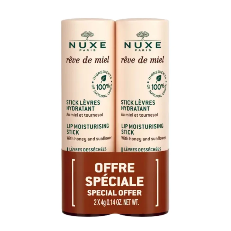 Nuxe Rêve de Miel Stick Lèvres Hydratant Duo 2 x 4 g
