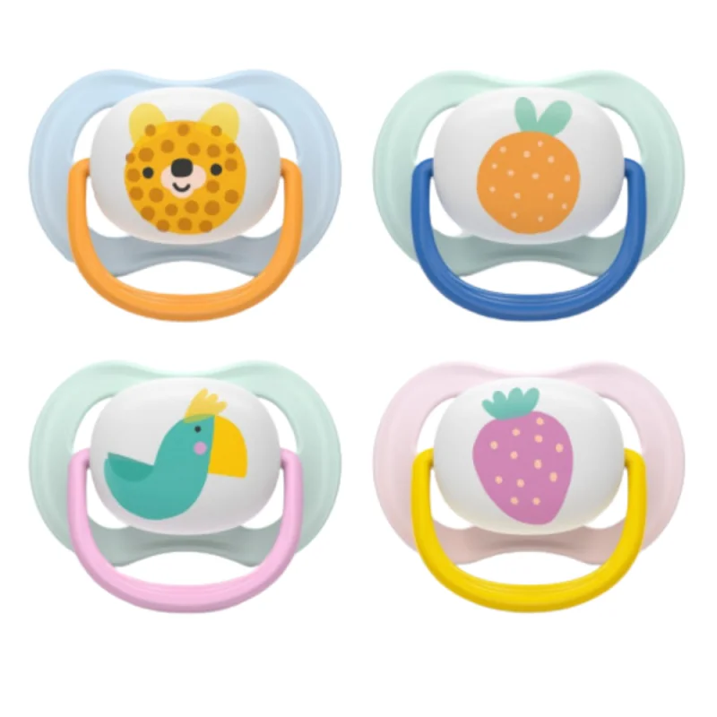 Avent Lot de 2 sucettes Ultra Air 0/6m Orthodontiques - Motifs Aléatoires