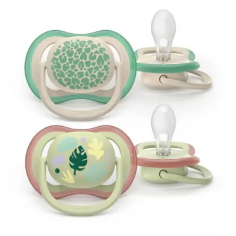 AVENT ULTRA AIR COLOR OF NATURE - Sucettes Orthodontiques - Mixte Vert - De 6 à 18 Mois, 2 Sucettes