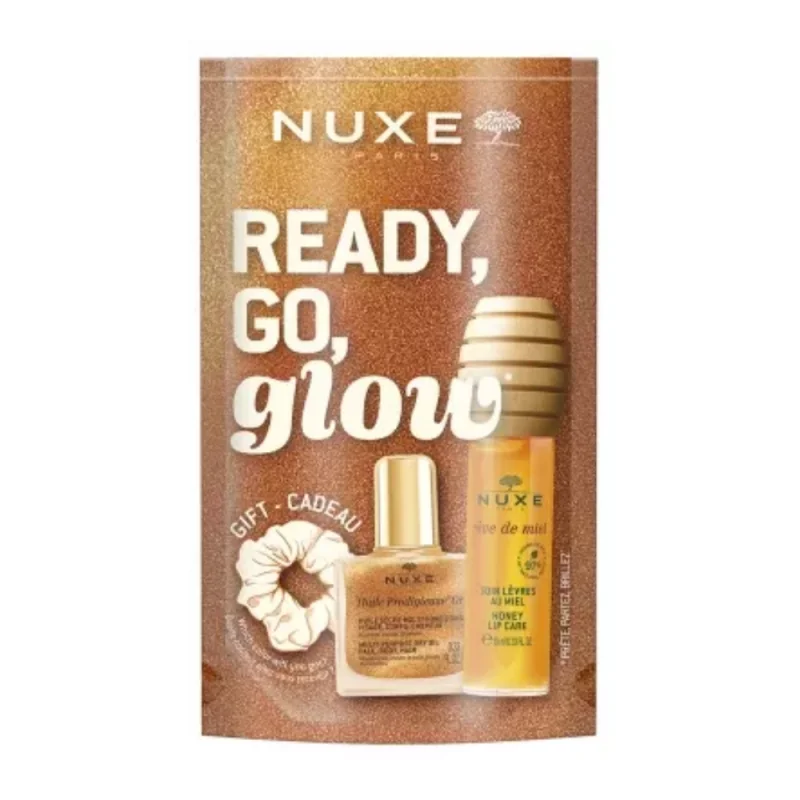 Nuxe Rêve de Miel Soin Lèvres au Miel 10 ml + Huile Prodigieuse Or 10 ml + un Chouchou Offert