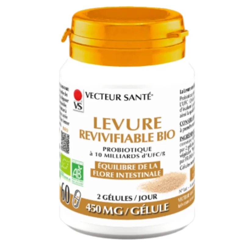 Vecteur Santé Levure de bière revivifiable bio 60 gélules