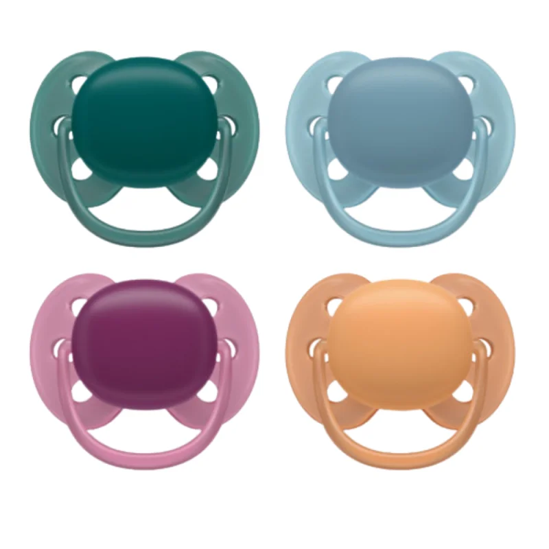 Avent Ultra Soft Lot 2 sucettes 18 mois +  Peau sensible - Colori aléatoire
