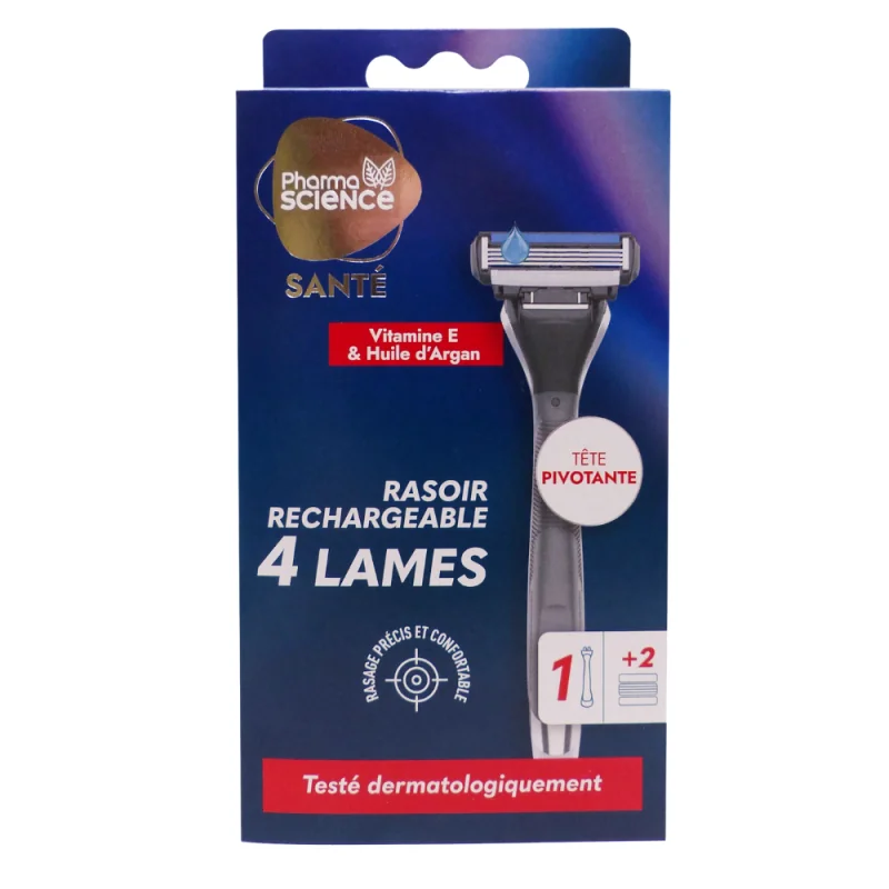 Pharmascience rasoir homme rechargeables 4 lames