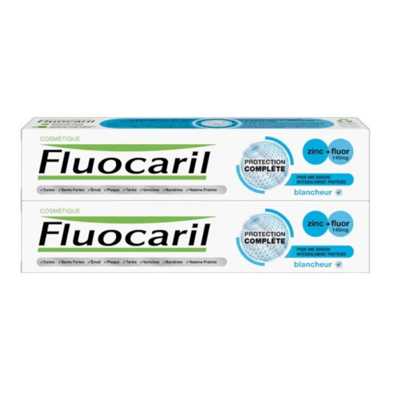 Fluocaril – Dentifrice Protection Complète Blancheur, 2 x 75 ml