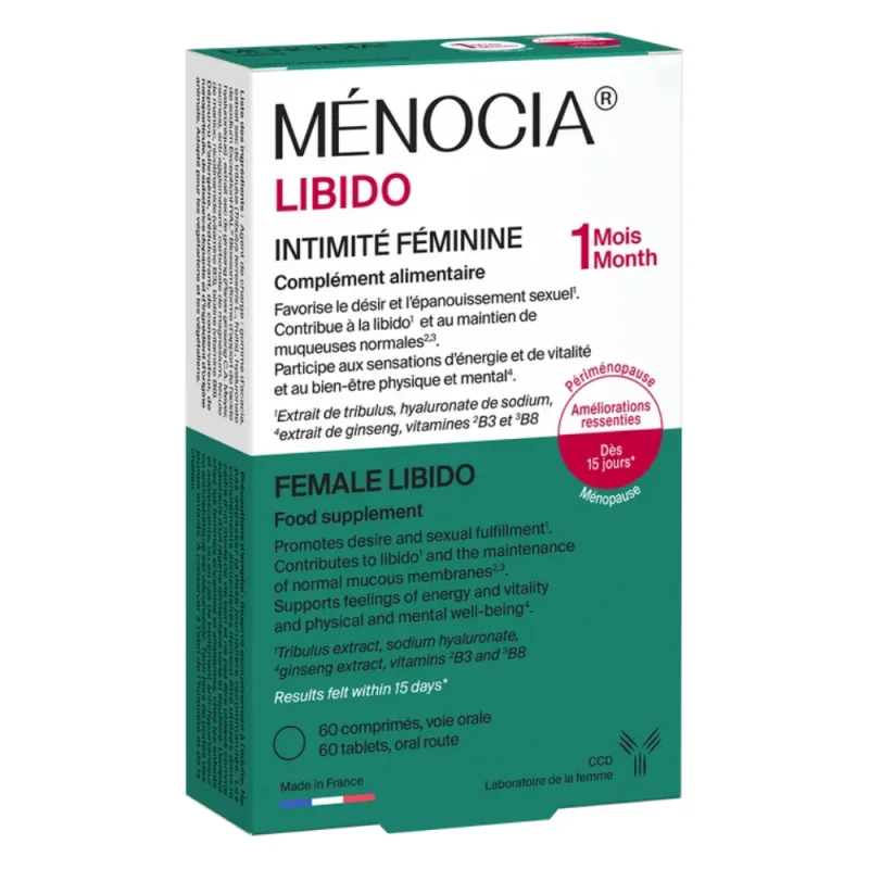 Laboratoire CCD MENOCIA LIBIDO - Complément Alimentaire pour l'Intimité Féminine, 60 Comprimés