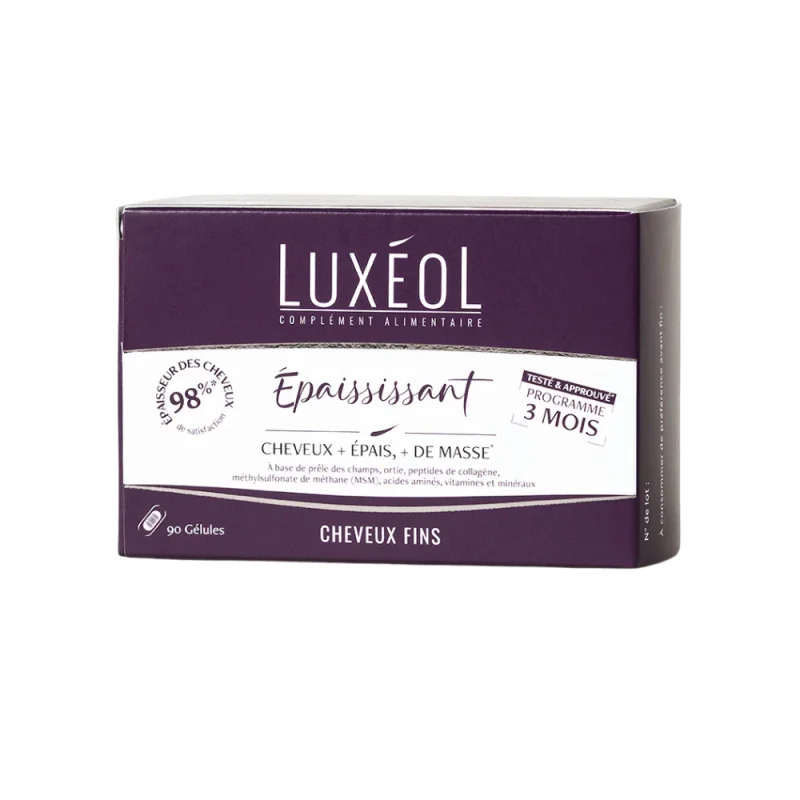 Luxéol Complément alimentaire Epaississant cheveux fins 90 gélules