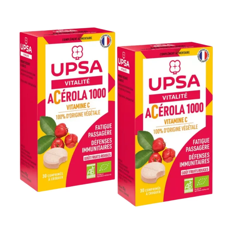 Upsa Acerola 1000 à Croquer Lot de 2