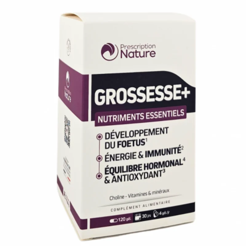 PRESCRIPTION NATURE Grossesse+ Nutriments Essentiels Boite de 120 Gélules